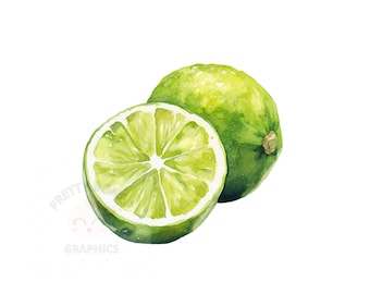 Limoen Clipart, PNG Instant Download Art, Digital Design For Crafting, Afdrukbare kunst, Aquarel Clipart