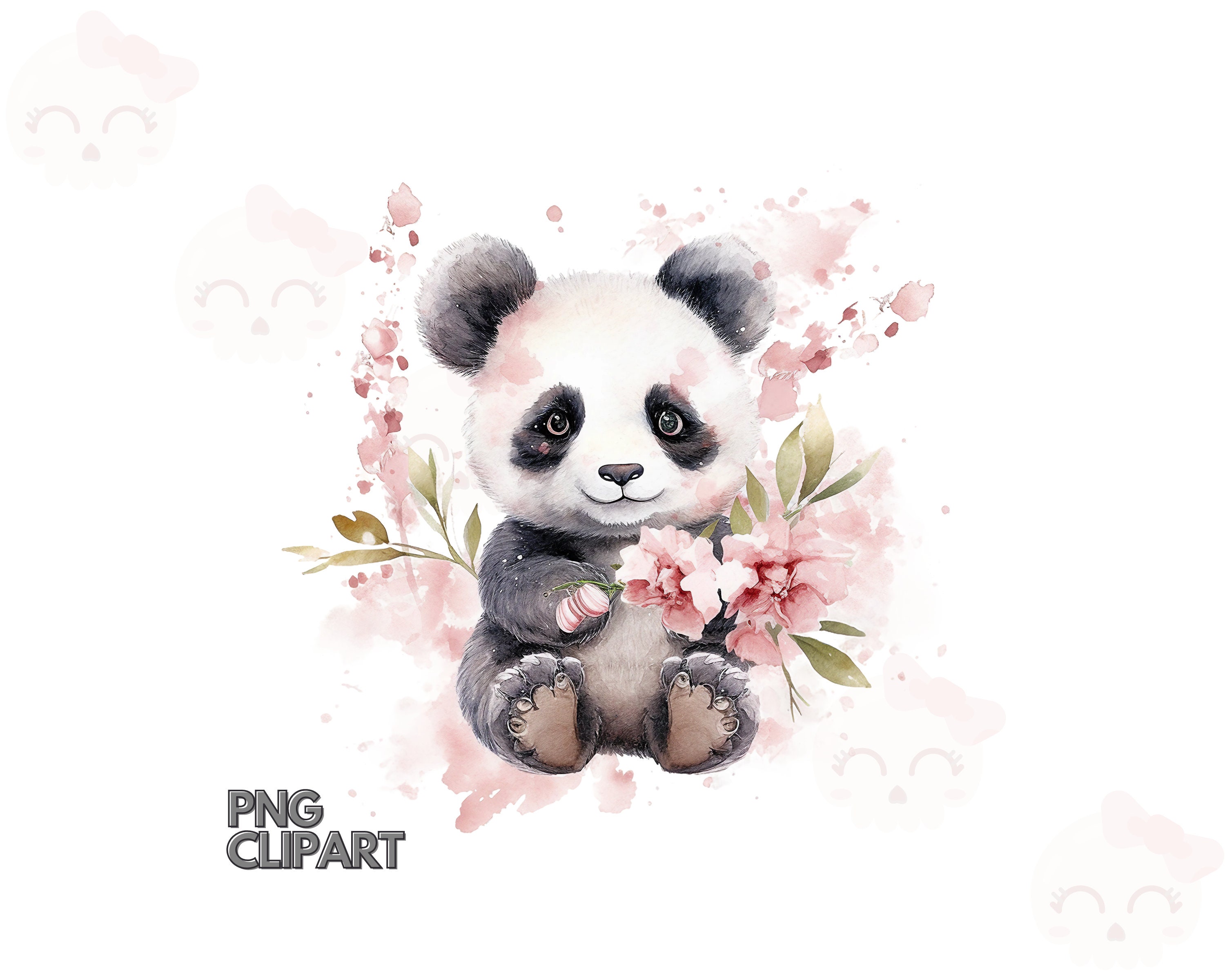 Acuarela Bebe Panda Archivo de Descarga Instantanea PNG Imagenes Predisenadas de Panda Bebe Arte de Papel Digital Arte Imprimible