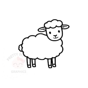 Disegno a tratteggio di pecore, SVG, PNG, EPS, DXF, file PDF scaricabile immediatamente, design digitale per l'artigianato, arte stampabile, clipart vettoriali