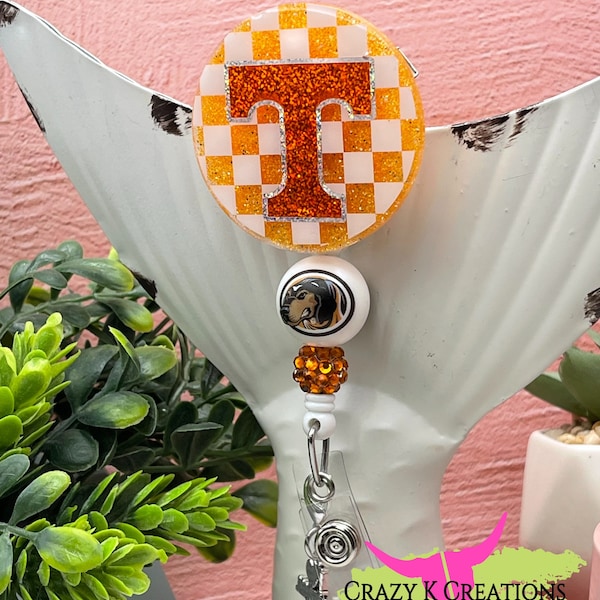 TN Inspired 2 inch Circle Interchangeable badge reel beads optional/Educator Gift/Nurse Life/Beaded Keychain/Car mirror Charm