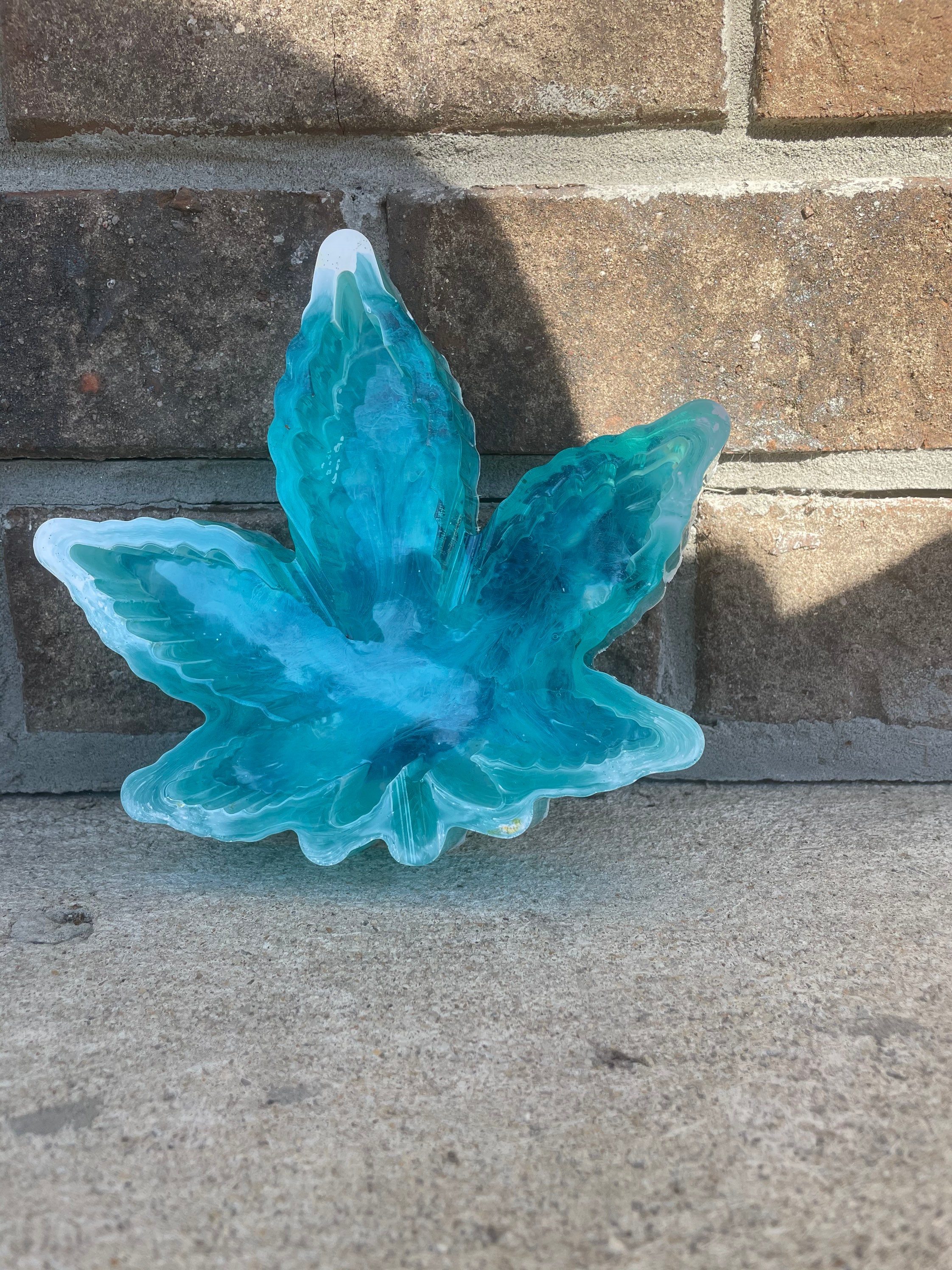 Epoxy rolling tray set ashtray weed leaf stash jar trinket Etsy