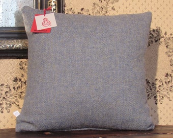 Harris Tweed Cushion in a Sea Blue Weave from the Hebridean Coast