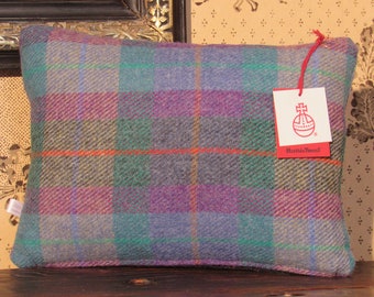 Harris Tweed Cushion in a Blue and Purple Cheerful Check