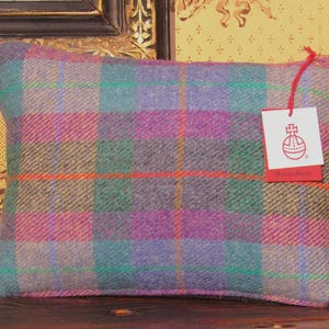 Harris Tweed Cushion in a rich Blue and Purple Check - Handmade to order