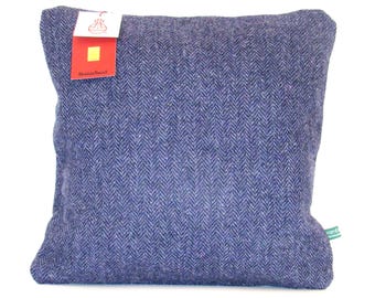 Harris Tweed Cushion in a Purple Moor Herringbone - Handmade to order