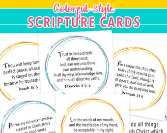 SCRIPTURE CARDS for the HOMESCHOOL Mom | Colorful style scripture cards | Kjv | printable scripture cards for moms homeschool encouragement