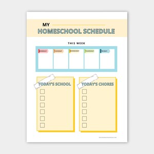 Kids Printable HOMESCHOOL SCHEDULE Printable Homeschool Schedule Homeschool Routine Homeschool Planner Editable Download image 2