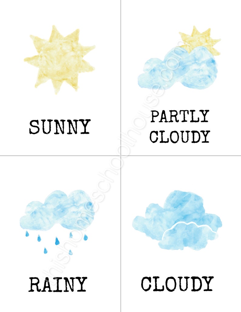 Homeschool Printable Weather Cards | Preschool Printable | Weather ...