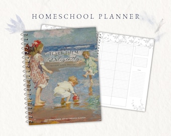 Printable Homeschool Planner, academic planner, undated planner, lesson planner reading log, homeschool schedule, teacher planner