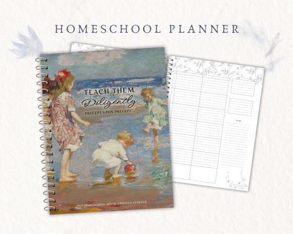 Printable Homeschool Planner, academic planner, undated planner, lesson planner reading log, homeschool schedule, teacher planner