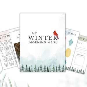 Winter Preschool Homeschool Morning Menu, Morning Basket, Homeschool Preschool, Morning Menu Homeschool Preschool, Toddler Morning Menu