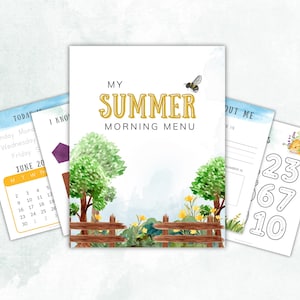 Summer Preschool Homeschool Morning Menu, Morning Basket, Homeschool Preschool, Morning Menu Homeschool Preschool, Toddler Morning Menu