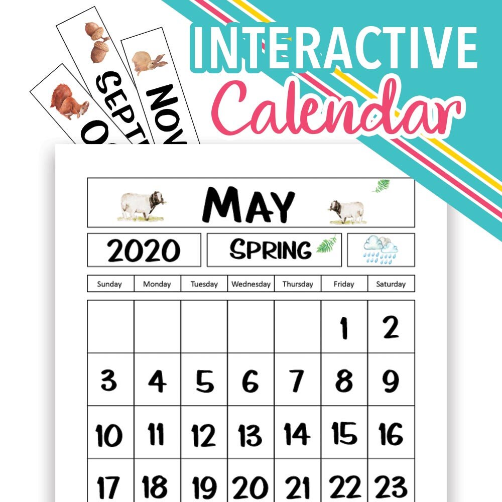 KIDS INTERACTIVE CALENDAR Fun Visual Calendar for Kids Preschool ...