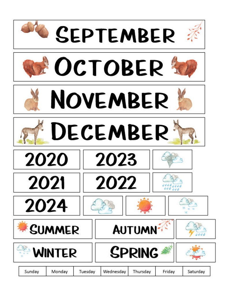 KIDS INTERACTIVE CALENDAR | Fun Visual Calendar for Kids | Preschool ...