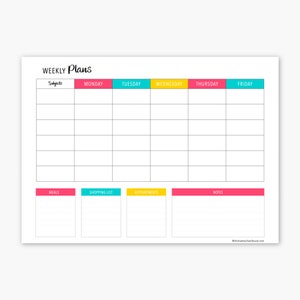 Homeschool Weekly Planner | Printable Homeschool Planner | Weekly Homeschool Schedule | Homeschool Printable | Homeschool Digital Download