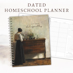 Printable Homeschool Planner, academic planner, dated planner, lesson planner reading log, homeschool schedule, teacher planner