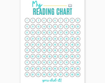 Kids Printable Reading Chart | Reading Reward Chart | Homeschool Reading Chart | Book Reward Chart | Reading Progress Chart | Download