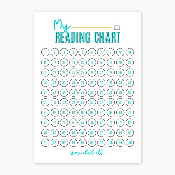 Kids Printable Reading Chart | Reading Reward Chart | Homeschool Reading Chart | Book Reward Chart | Reading Progress Chart | Download