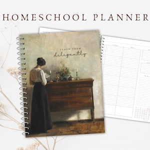 Afdrukbare Homeschool Planner, academische planner, ongedateerde planner, leeslogboek voor lesplanner, rooster voor homeschool, lerarenplanner
