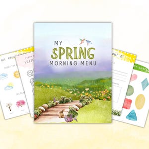 Spring Preschool Homeschool Morning Menu, Morning Basket, Homeschool Preschool, Morning Menu Homeschool Preschool, Toddler Morning Menu