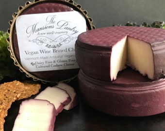 Vegan Cheese Wine Brined, Gifts for vegans, Non Dairy Cheese,Cashew Cheese, Plant Based Cheese, Vegan food, Gluten Free Vegan, Vegan Cheese