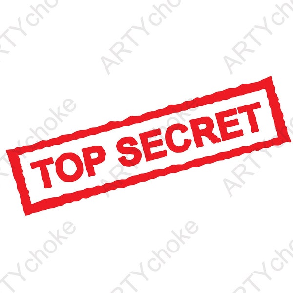 Top secret. Files prepared for Cricut. SVG Clip Art. Digital file available for instant download (eps, svg, pdf, dxf, png, jpeg)