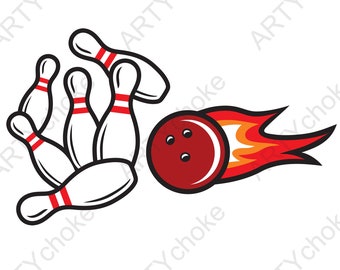 Bowling ball on fire. Files prepared for Cricut. SVG Clip Art. Digital file available for instant download (eps, svg, pdf, dxf, png, jpeg)