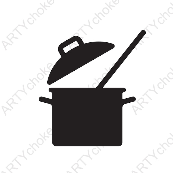 Cooking pot. Files prepared for Cricut. SVG Clip Art. Digital file available for instant download (eps, svg, pdf, dxf, png, jpeg)