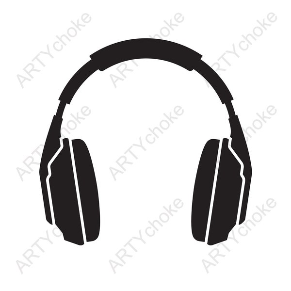 Headphones. Files prepared for Cricut. SVG Clip Art. Digital file available for instant download (eps, svg, pdf, dxf, png, jpeg)