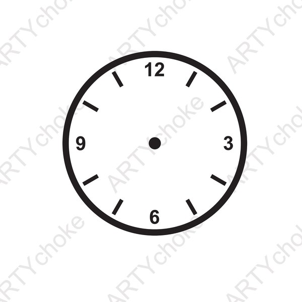 Clock face. Files prepared for Cricut. SVG Clip Art. Digital file available for instant download (eps, svg, pdf, dxf, png, jpeg)