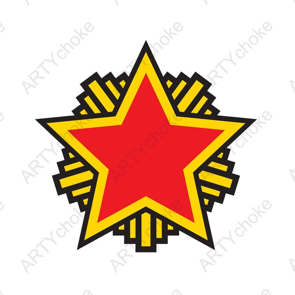 Red star. Communist. Files prepared for Cricut. SVG Clip Art. Digital file available for instant download (eps, svg, pdf, dxf, png, jpeg)