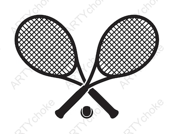 Tennisschläger. Für Cricut vorbereitete Dateien. SVG ClipArt. Digitale Datei zum sofortigen Download verfügbar (eps, svg, pdf, dxf, png, jpg)