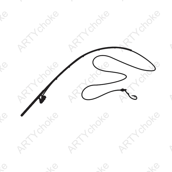 Fishing rod. Files prepared for Cricut. SVG Clip Art. Digital file available for instant download (eps, svg, pdf, dxf, png, jpeg)