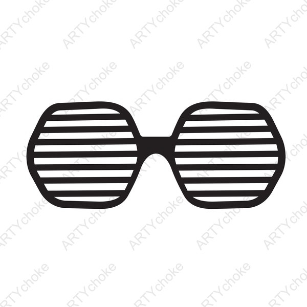 Glasses. Rave party. Files prepared for Cricut. SVG Clip Art. Digital file available for instant download (eps, svg, pdf, dxf, png, jpeg)