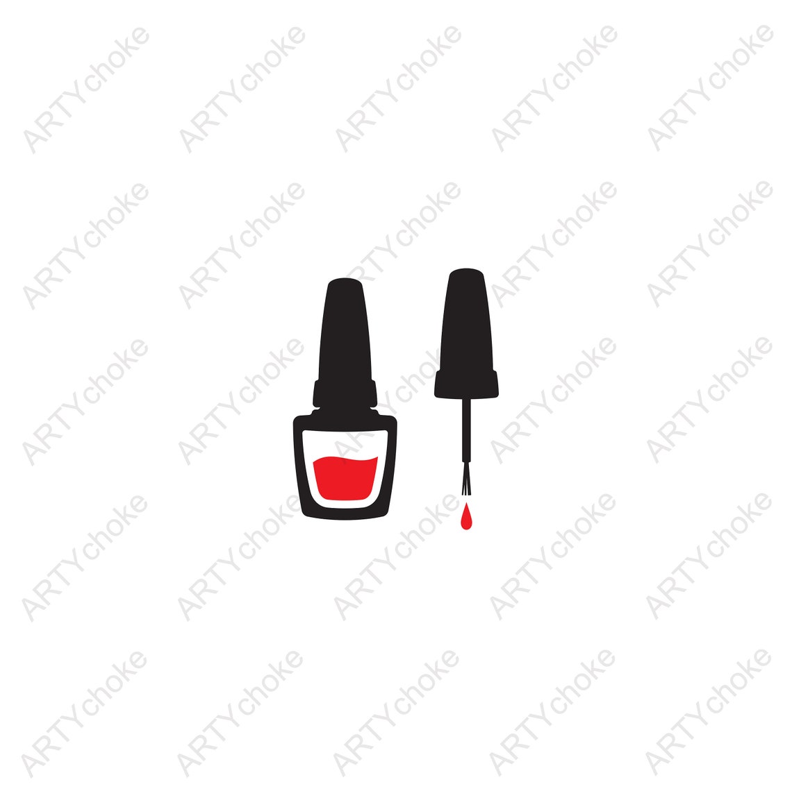 Nail Polish Bottle and Brush. Files Prepared for Cricut. SVG Etsy
