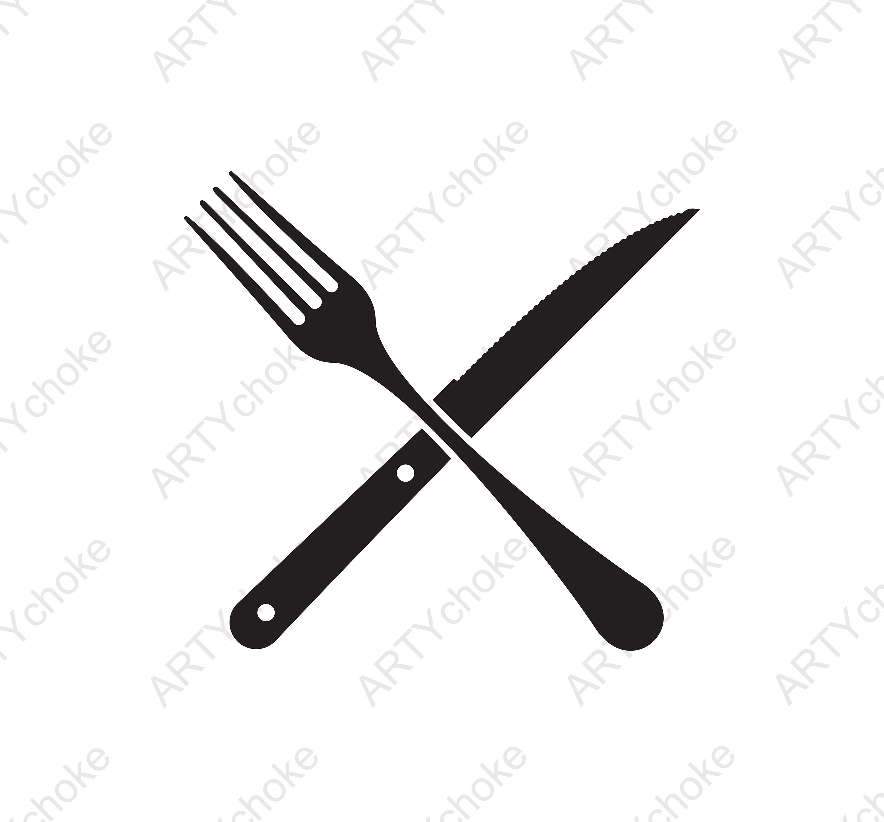 Fork and Knife. Files Prepared for Cricut. SVG Clip Art. Digital File Available for Instant