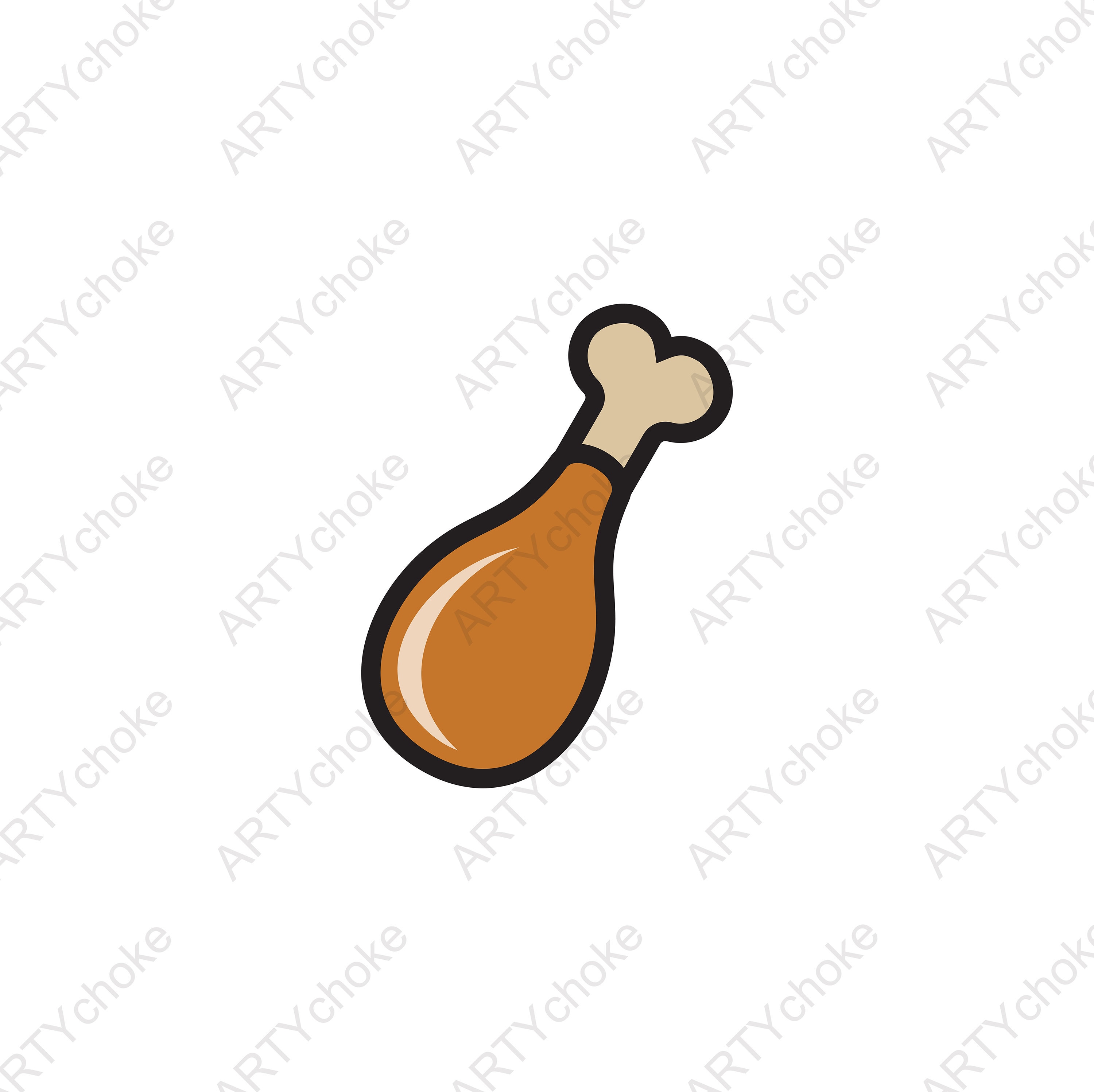 Turkey Leg. Files prepared for Cricut. SVG Clip Art. Digital Etsy