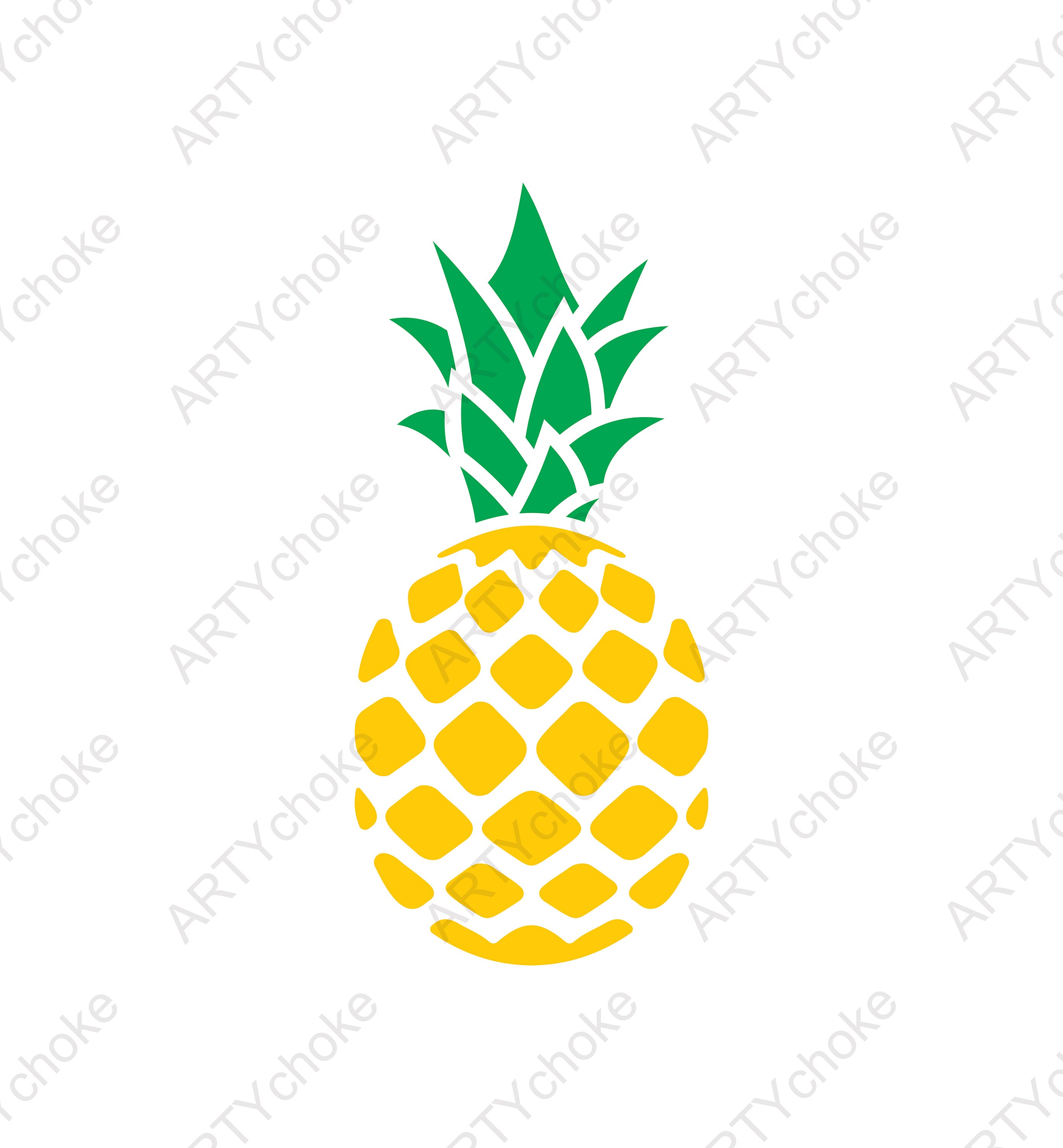Pineapple Colour. Files prepared for Cricut. SVG Clip Art. Etsy