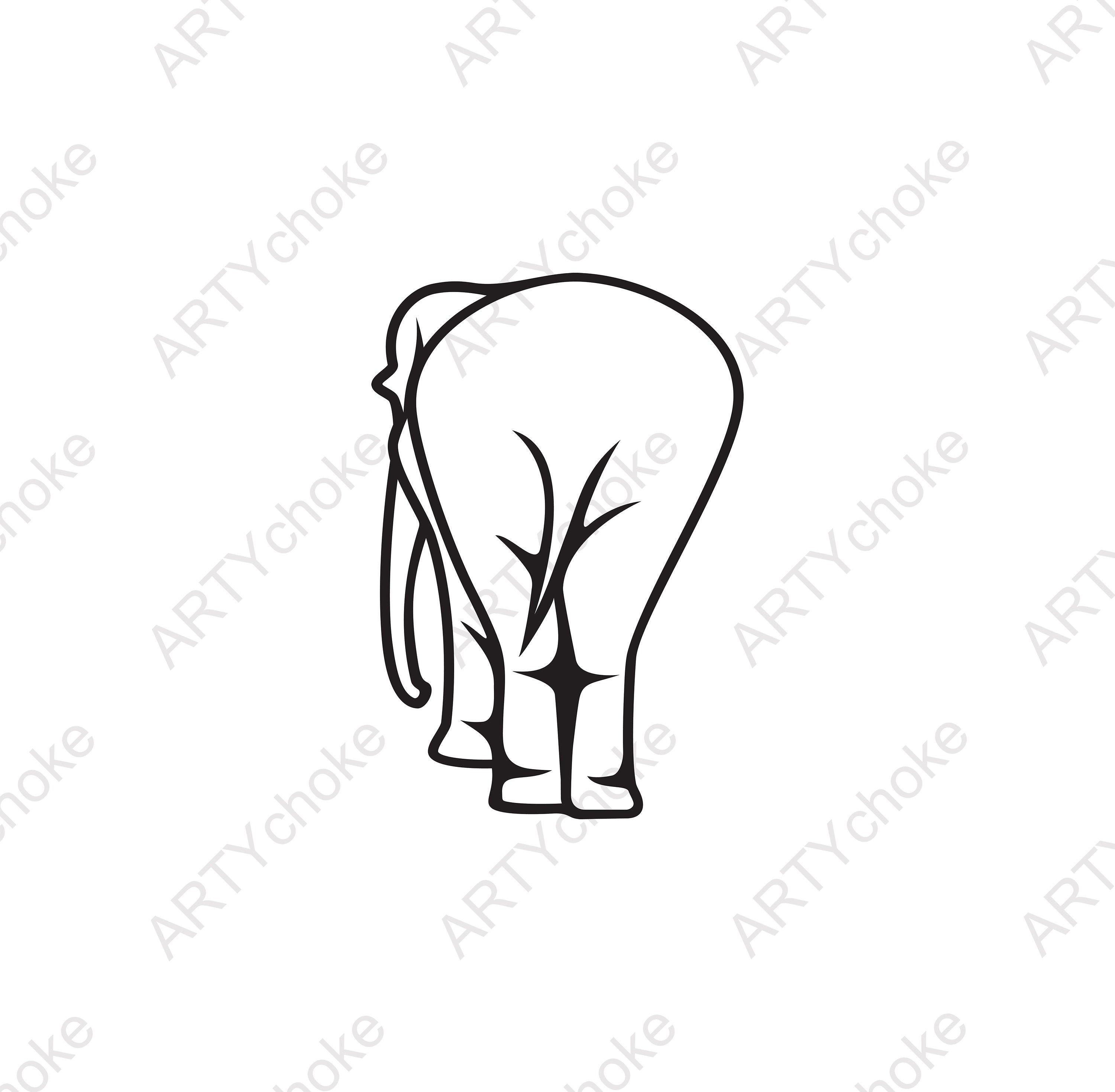 Elephant Back. Files prepared for Cricut. SVG Clip Art. Etsy