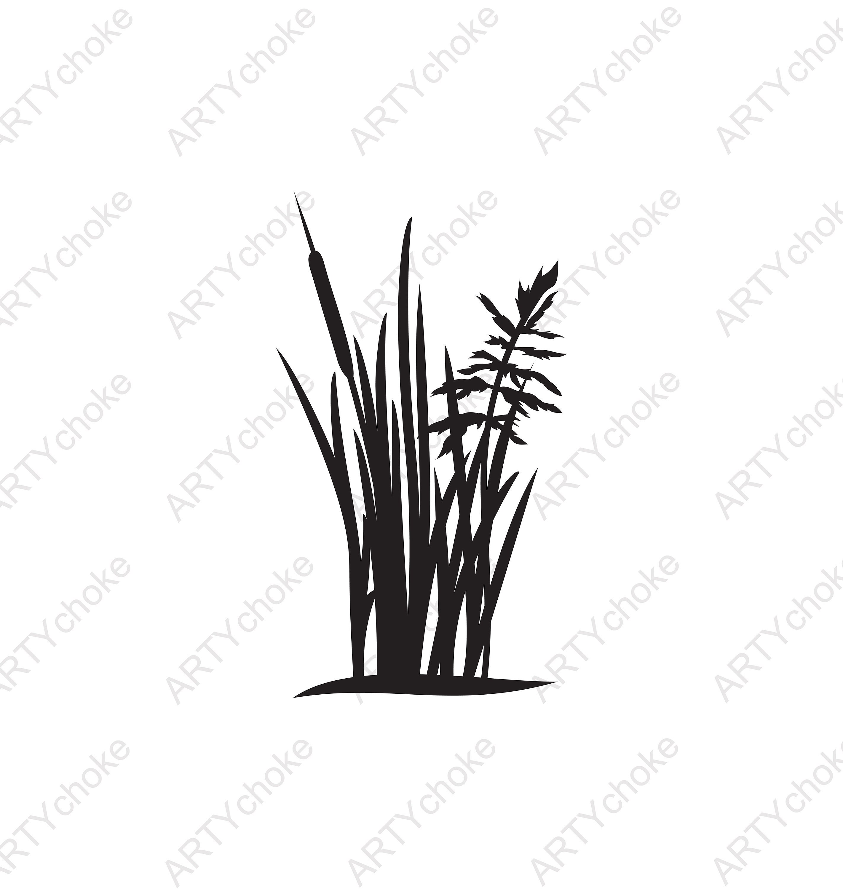 Grass silhouette. Files prepared for Cricut. SVG Clip Art. | Etsy