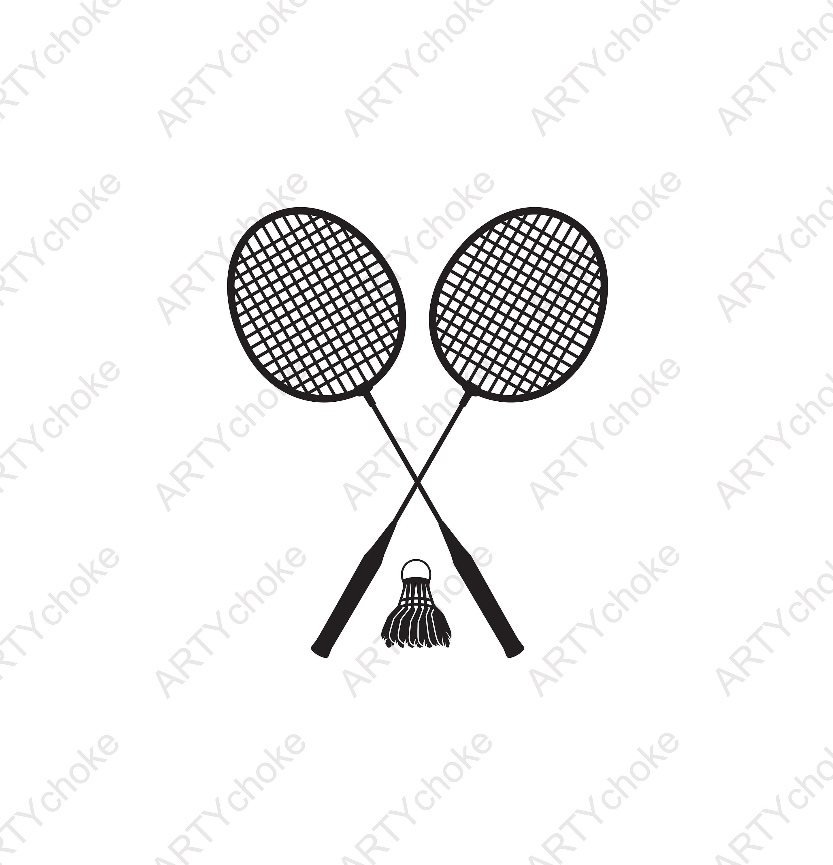 Badminton Racquets. Files Prepared for Cricut. SVG Clip Art