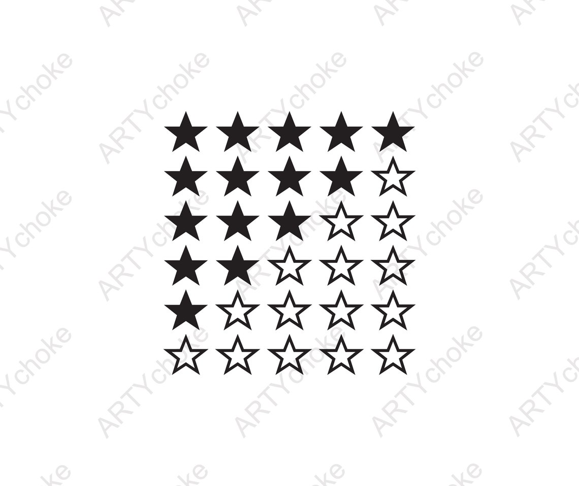 Review Rating Stars. Files Prepared for Cricut. SVG Clip Art. - Etsy