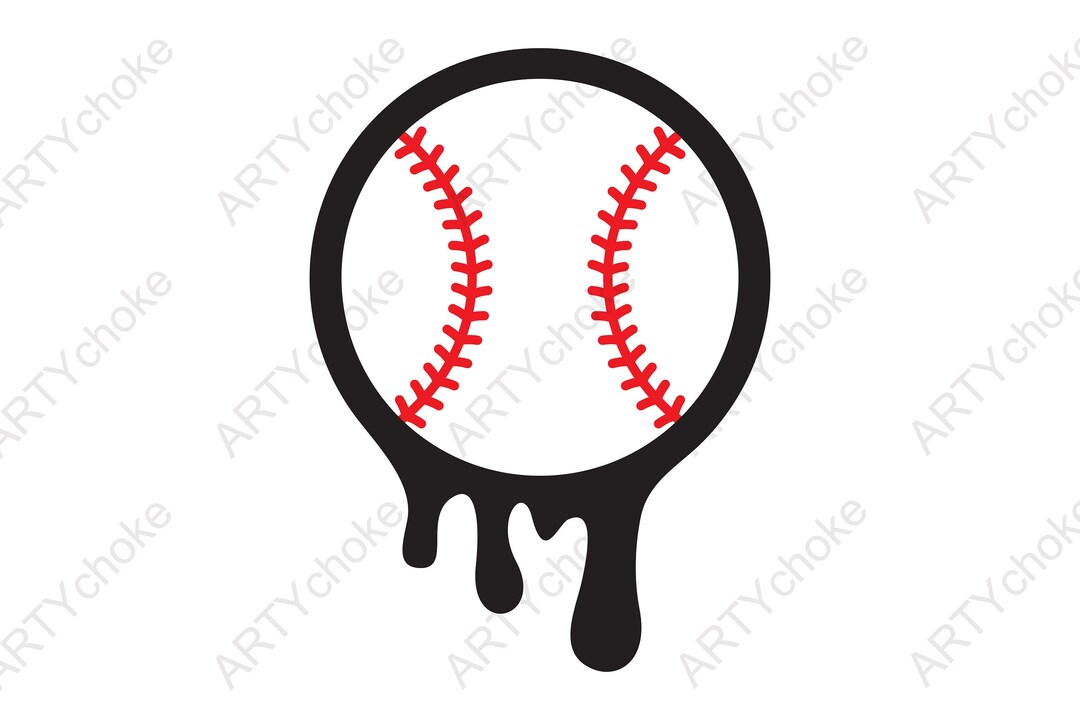 Dripping Baseball. Files Prepared for Cricut. SVG Clip Art. Digital