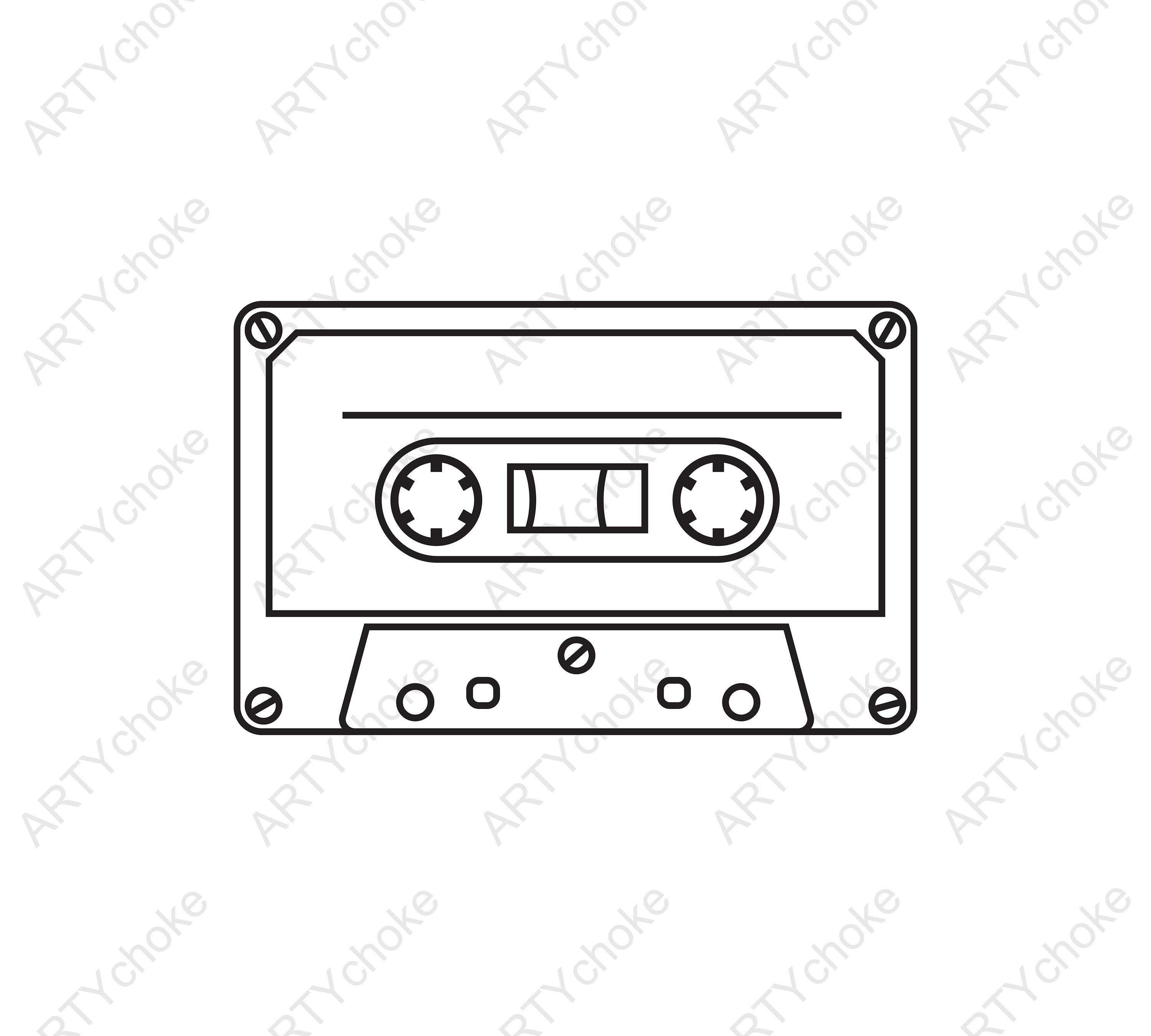 Cassette tape. Files prepared for Cricut. SVG Clip Art. Etsy
