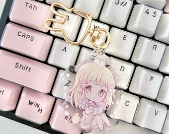 Cute Bunny Girl Reading Manga Acrylic Keychain
