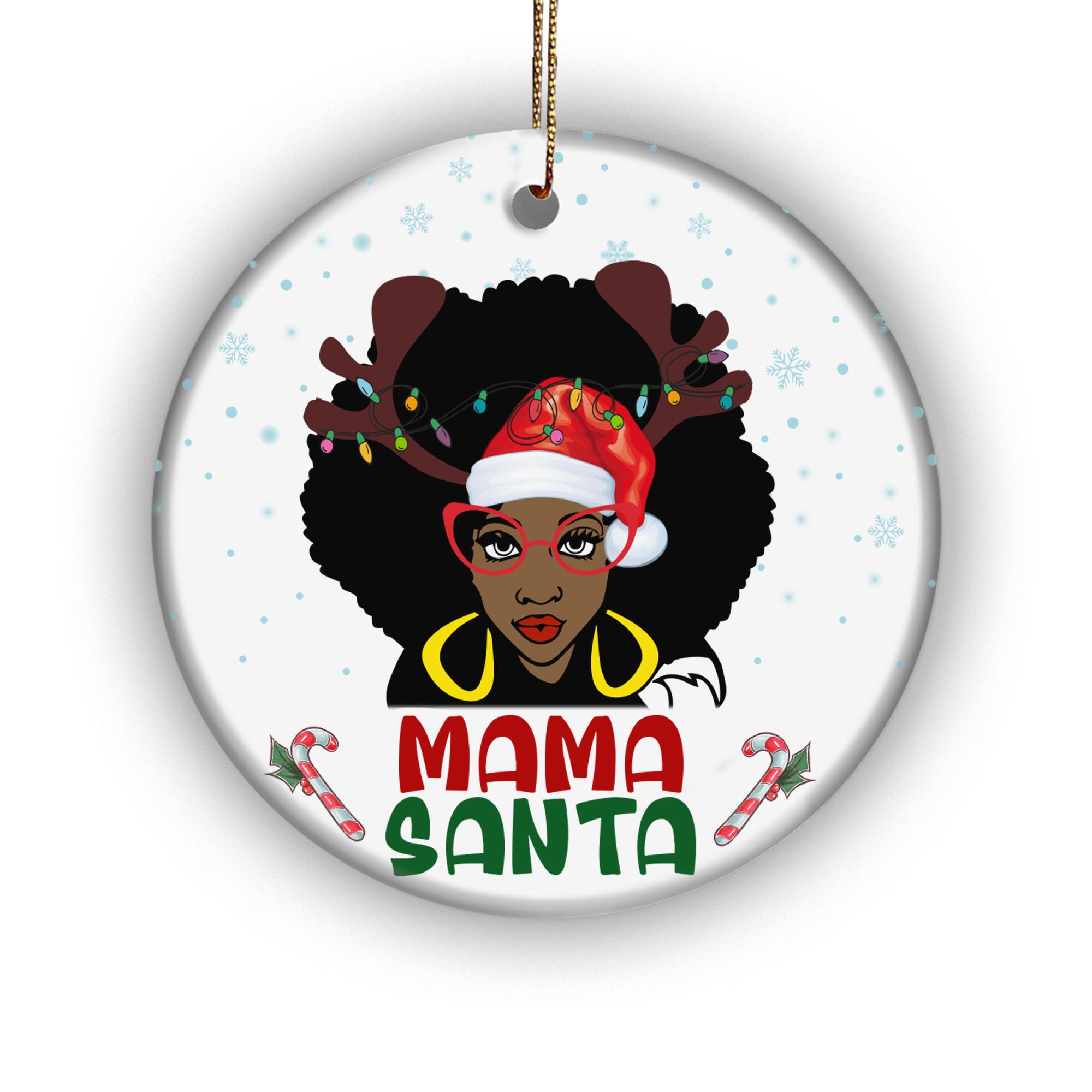 Mama Santa Black Woman Santa Claus Bauble Christmas Ornament | Etsy