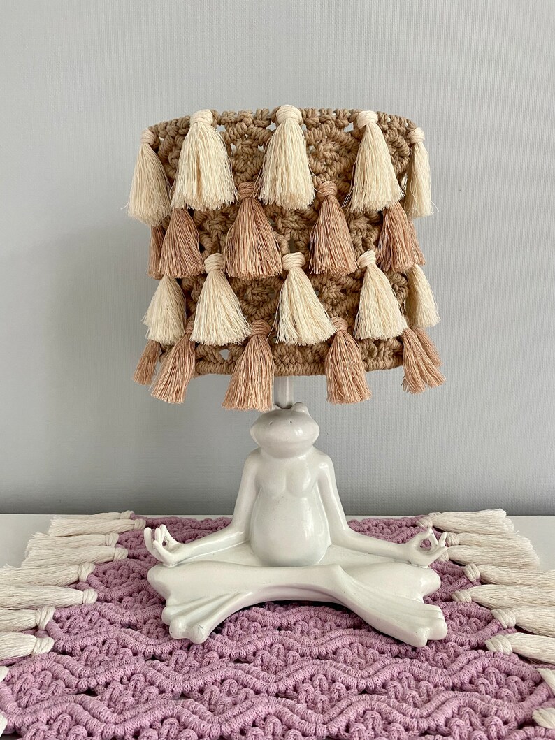 Boho Table Lamp Macrame Lampshade Tassel Lamp Cover Nursery - Etsy