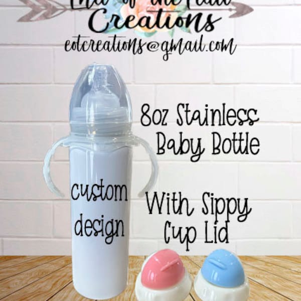 Custom Baby Bottle - 8oz Stainless Steel - Personalize