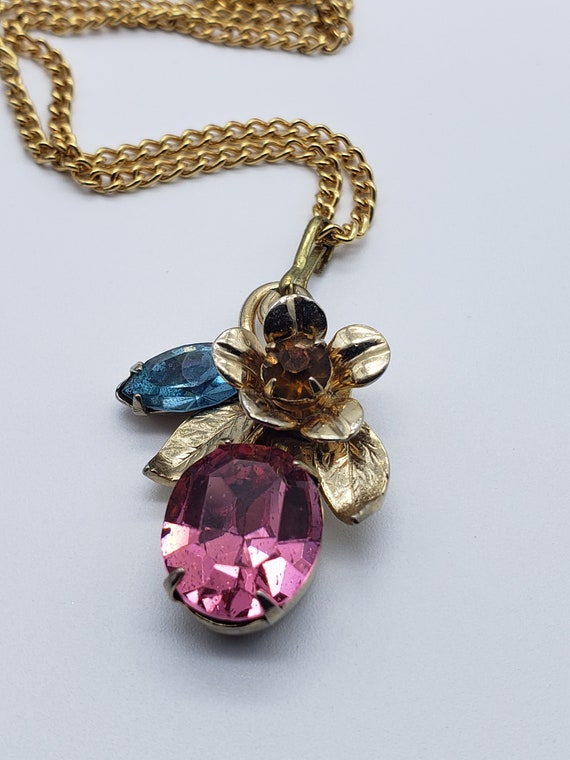Vintage Pink Sapphire, Aquamarine And Topaz Cryst… - image 5