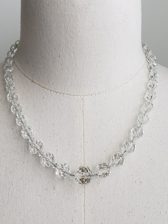 Art Deco Rock Crystal Necklace, 1920's 1930's Spar